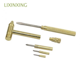 LIXINXING Home Tool Walnuts Hammer Hand Tools DIY Tools Repair Kit Detachable Mini Hammers 6 In 1 Metal Copper Jewelry/Multicolor