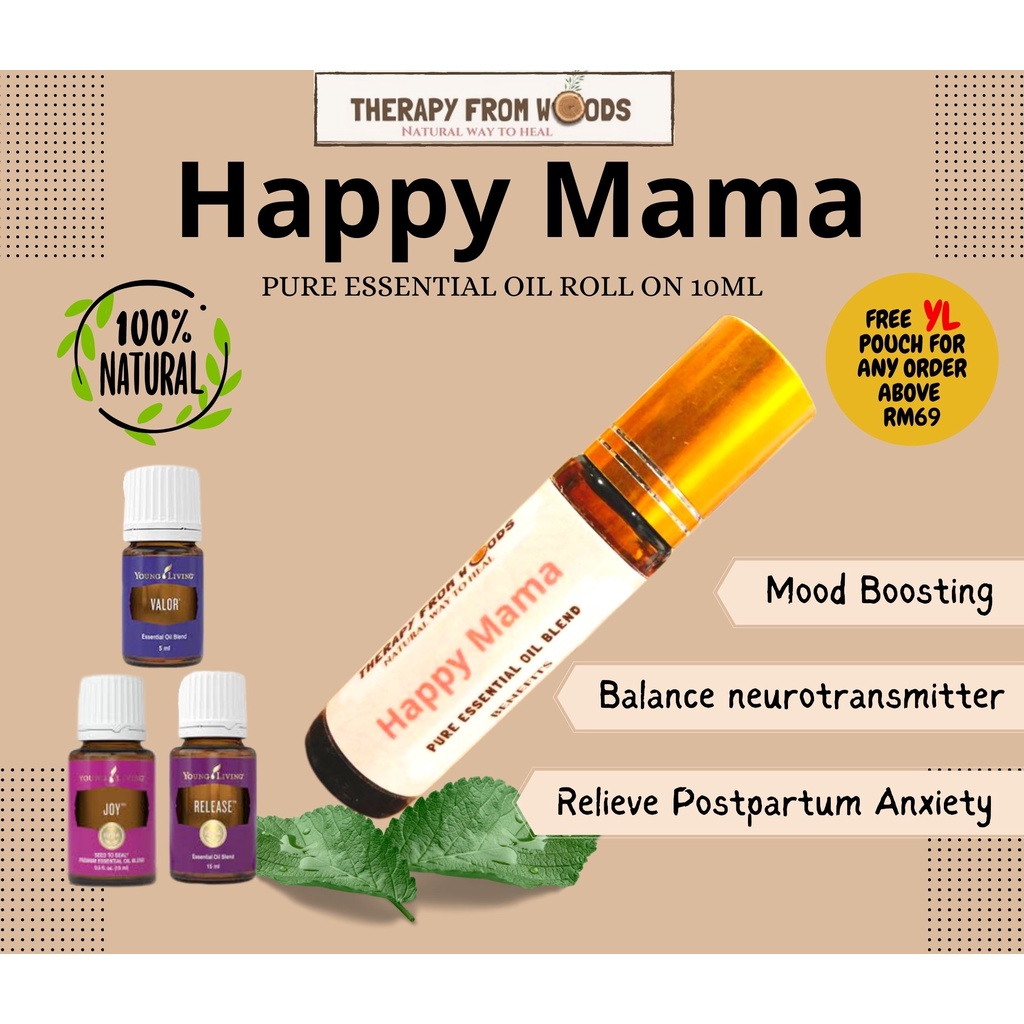 Well Done Mama Happy Mama Essential Oil Pre-diluted 10ml Roll On Support Postpartum Selepas Bersalin Kebahagiaan Hidup