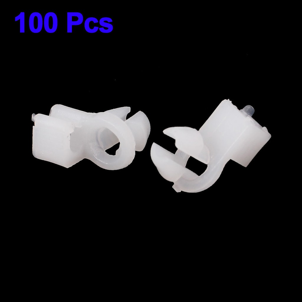 100 Pcs Car Auto White Plastic 8mm Dia Hole Door Lock Fastener Rod