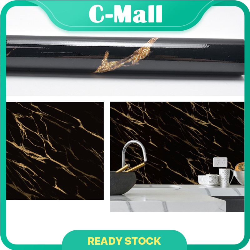 CMall 5M*60Cm Kitchen Sticker Kitchen Wallpaper Marble Wallpaper