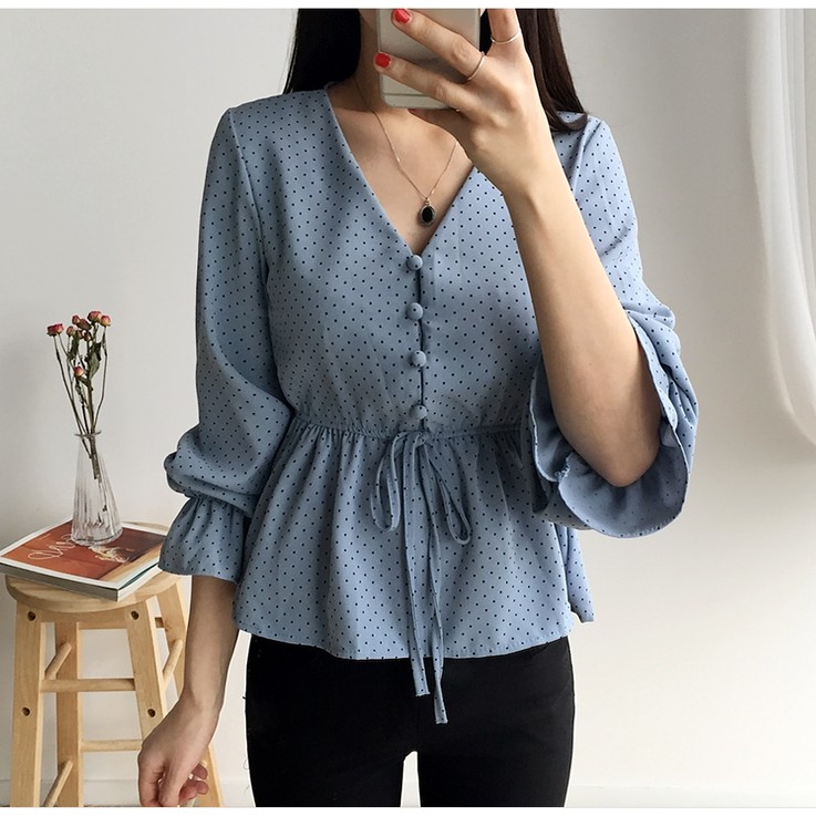 korean style women ladies chiffon  shirt  blouse  baju  baju  