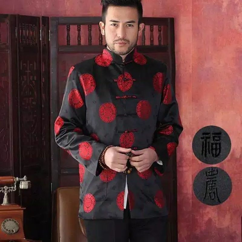 Chinese New Year Cheongsam Long Sleeve Men Coin Lucky Imlek Sale Cheongsam Lengan Panjang Pria Coin Keberuntungan Shopee Malaysia