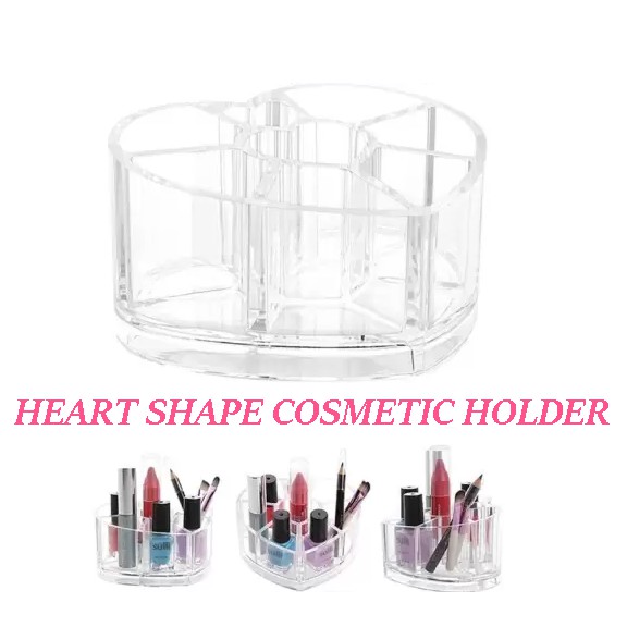 Acrylic Lipstick Heart Shape / Eye Liner / Brush & Makeup Case Cosmetic  Organizer | Shopee Malaysia