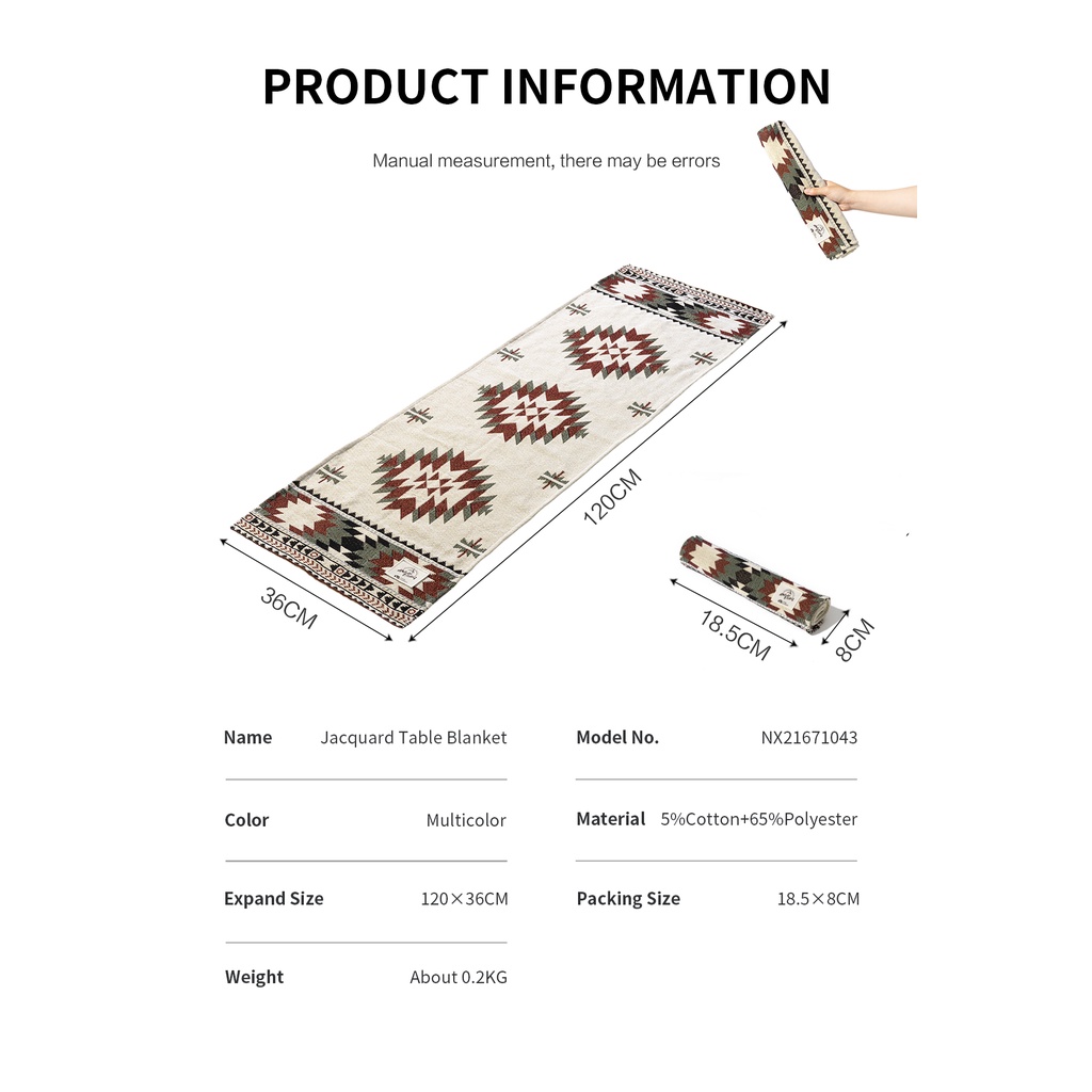 Quality Must MOBI GARDEN Table Blanket Cloth Decoration Camping Dining Jacquard - Image 4