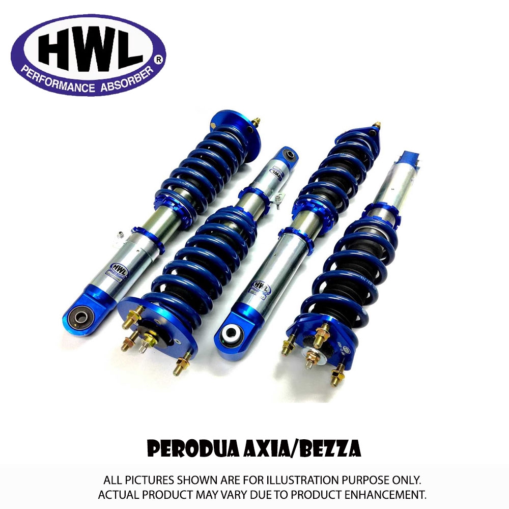 Perodua Axia Bezza 14 Hwl Mt1 Bs Car Fully Adjustable Suspension Coilovers
