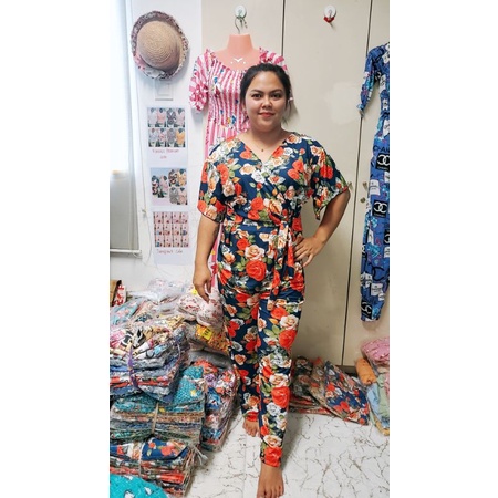 JUMPSUIT KIMONO STYLE LONG PANT SUPER POLY
