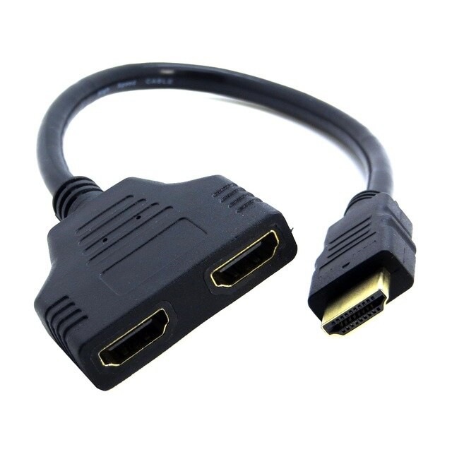 0.3M High Speed HDMI Male to 2 x Y Splitter Female Cable Shopee Malaysia