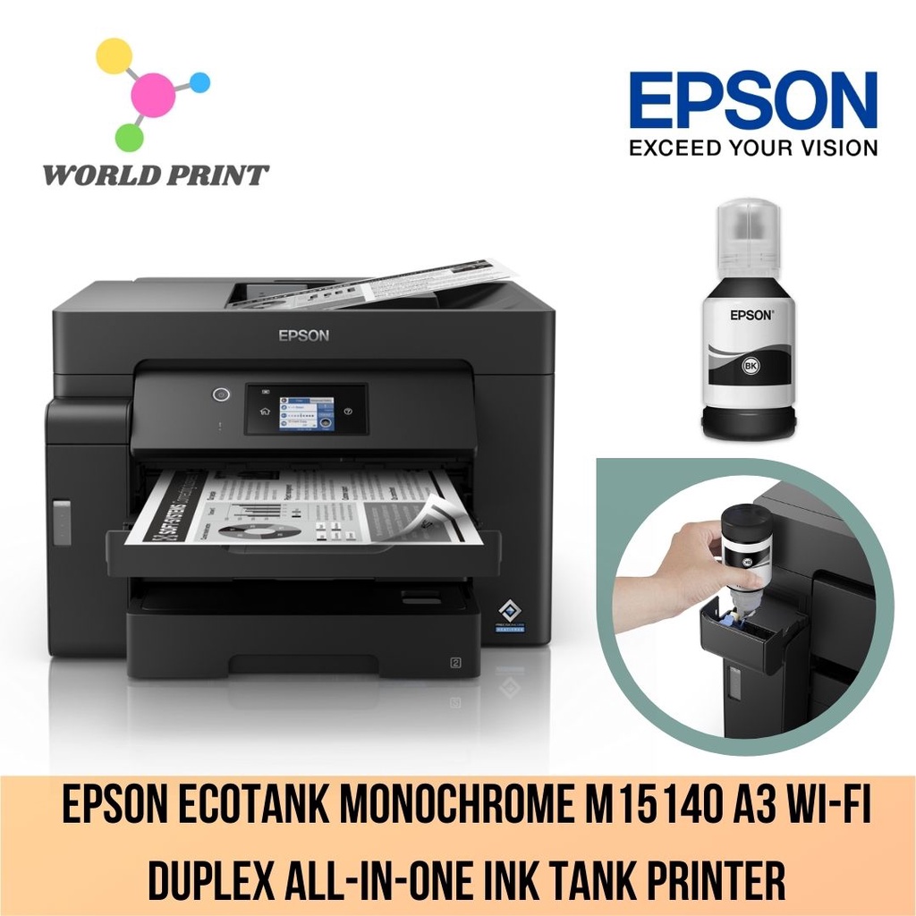 Epson EcoTank Monochrome M15140 A3 Wi-Fi Duplex All-in-One Ink Tank ...