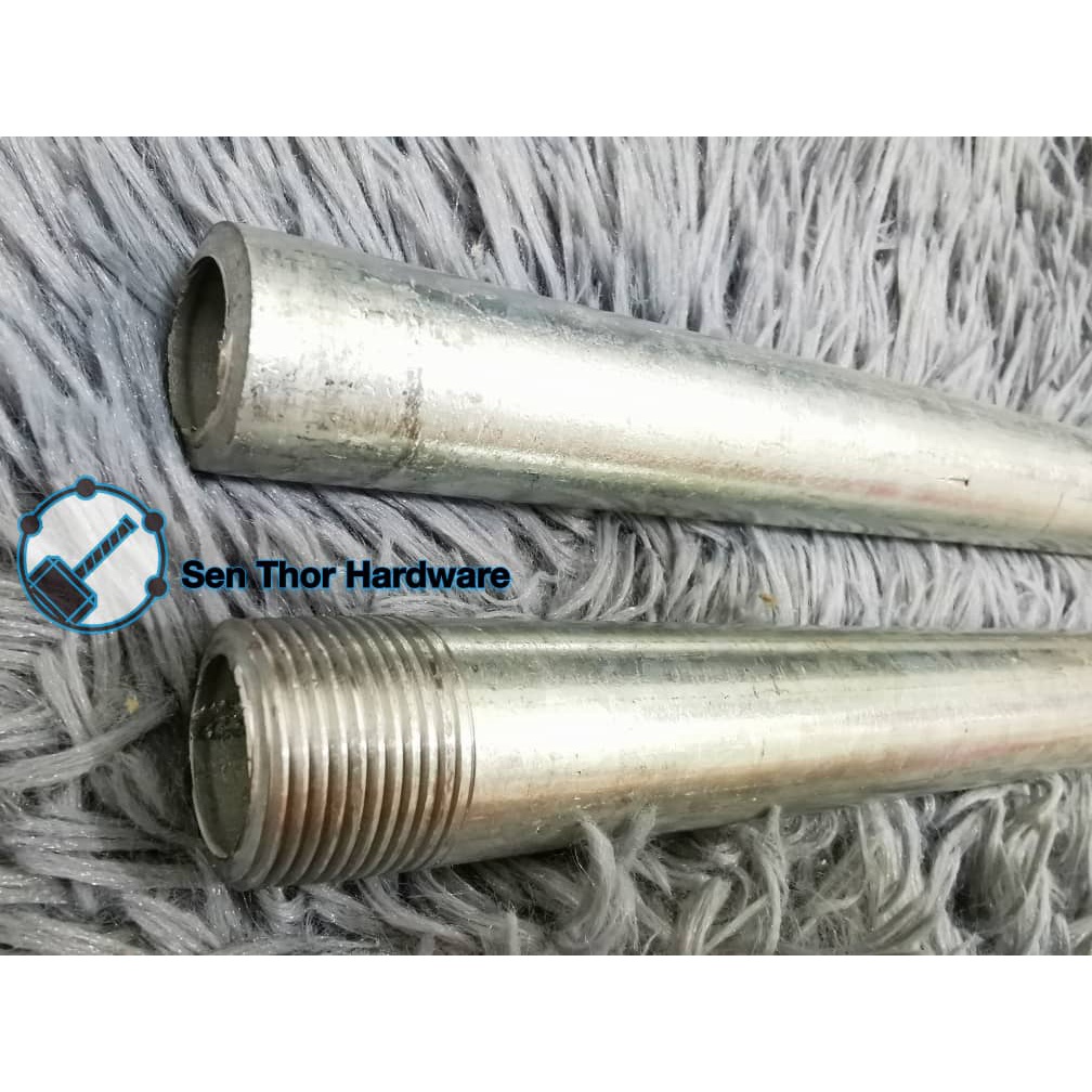 1/2" Galvanized Threaded Pipe For Pipe Clamp 木工水管夹专用管 | Shopee Malaysia