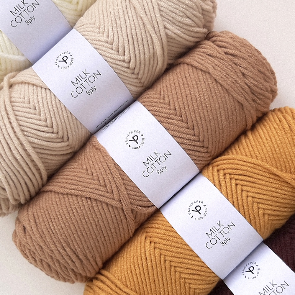 [YARNPAPER] 8 Ply Milk Cotton Yarn 100g for crochet and knitting