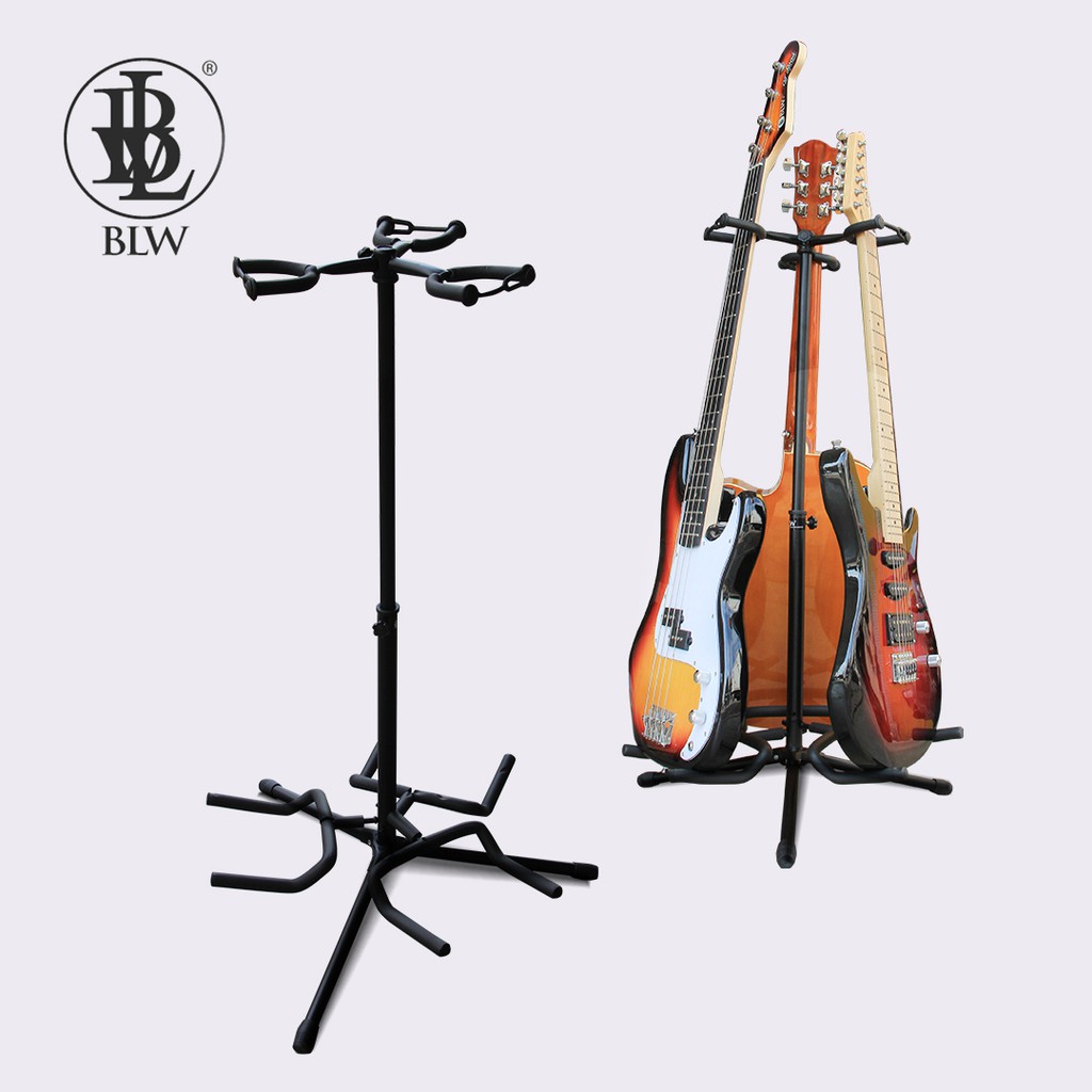 BLW Adjustable Triple Guitar Stand for Acoustic, Electric Guitars