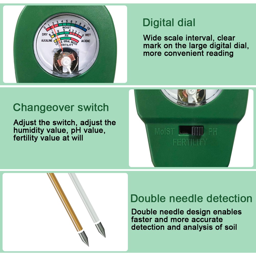 Purpose Quality 3 1 PH/humidity/fertility soil meter Portable tester Gardening tree planting paddy field irrigatio - Image 5