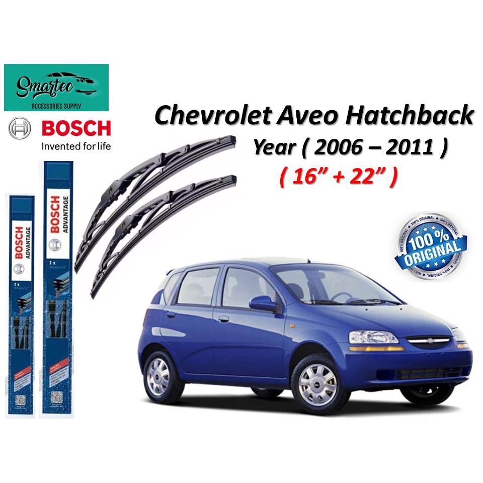 Bosch Advantage Wiper Blade For Chevrolet Aveo Hatchback Year 2006 2011 ( 16" + 22" ) Shopee