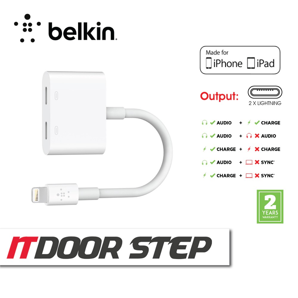 Belkin F8j198btwht Lightning Audio Charge Rockstar Shopee Malaysia