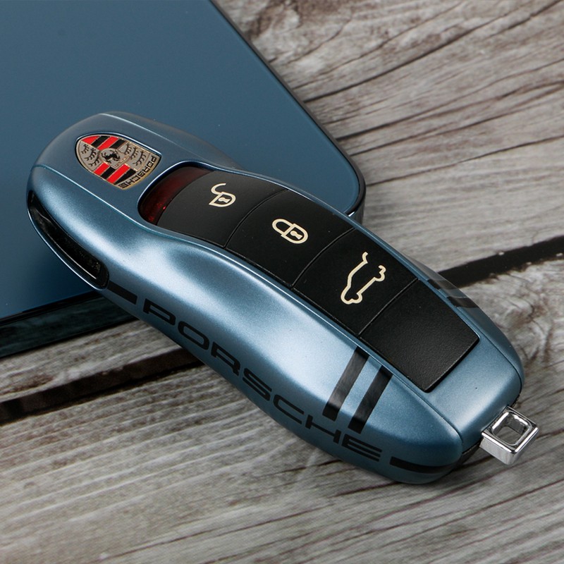 TOMALL schlüssel Hülle Key Cover für Porsche Cayenne Panamera Macan 911 Carrera Schlüssel Shell Cover Silber 