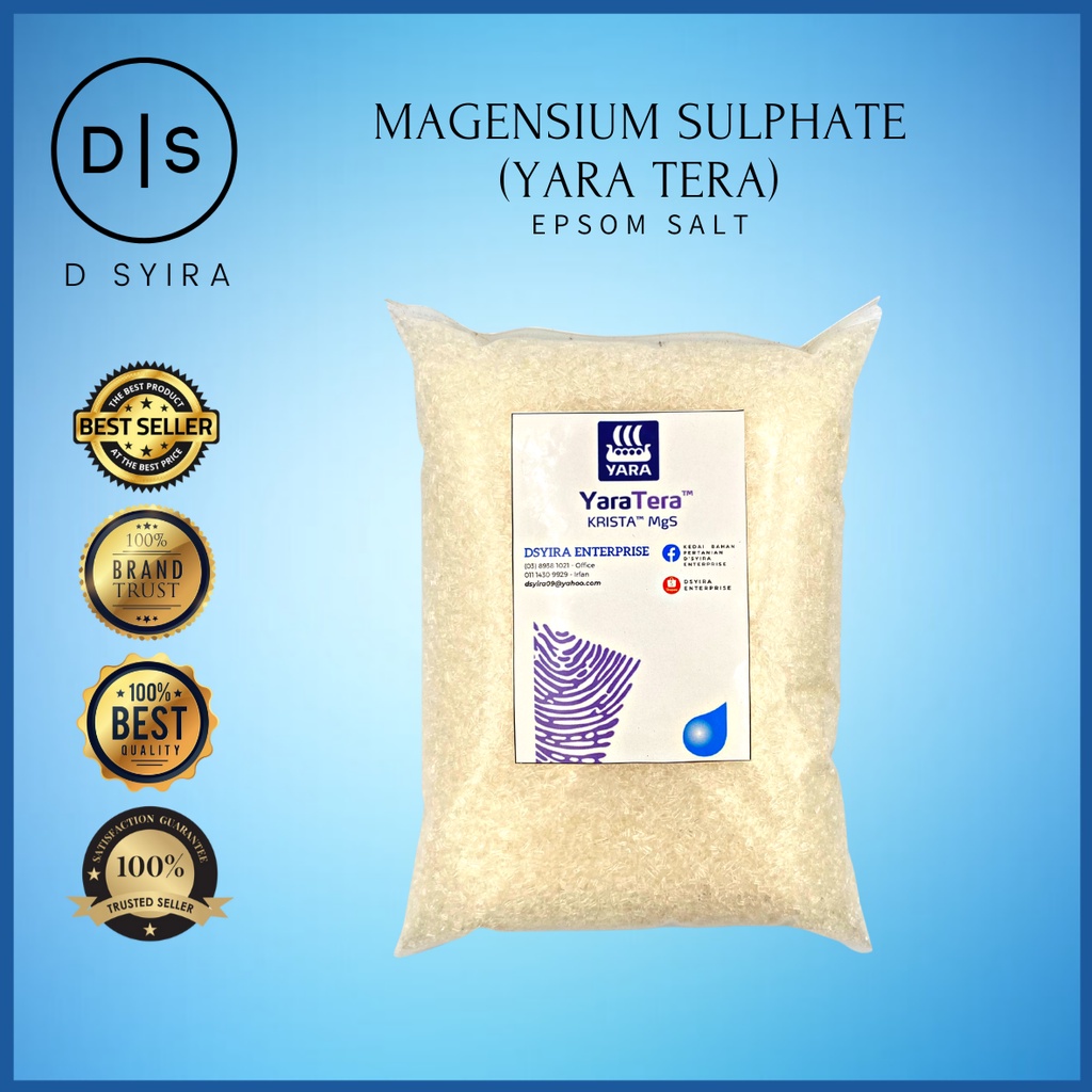 1kg Epsom Salt Magnesium Sulphate Yara Tera Krista Mgs Baja Subur