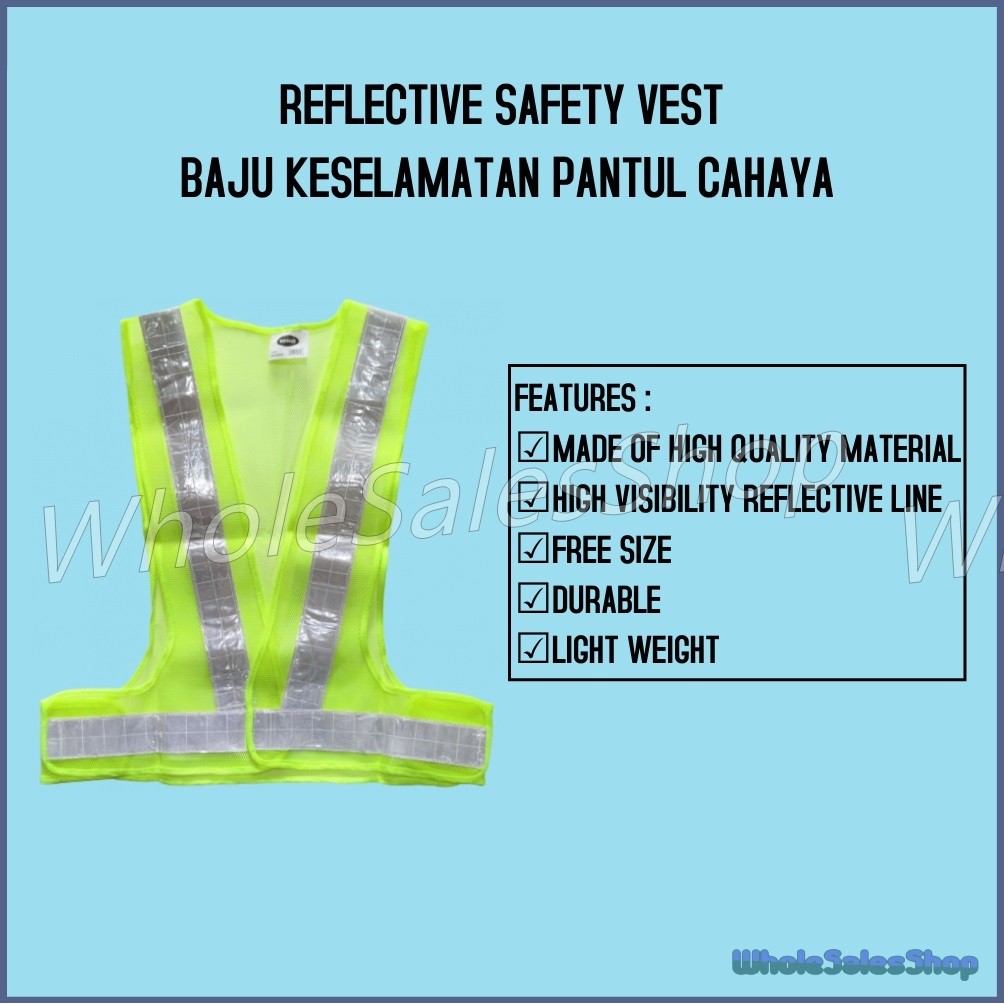 SAFETY VEST V TYPE REFLECTIVE BAJU KESELAMATAN PANTUL CAHAYA Shopee