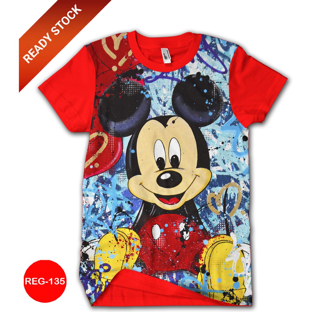 Mickey Mouse Cartoons Series 3d Adult T Shirt Reg 135 Shopee Malaysia