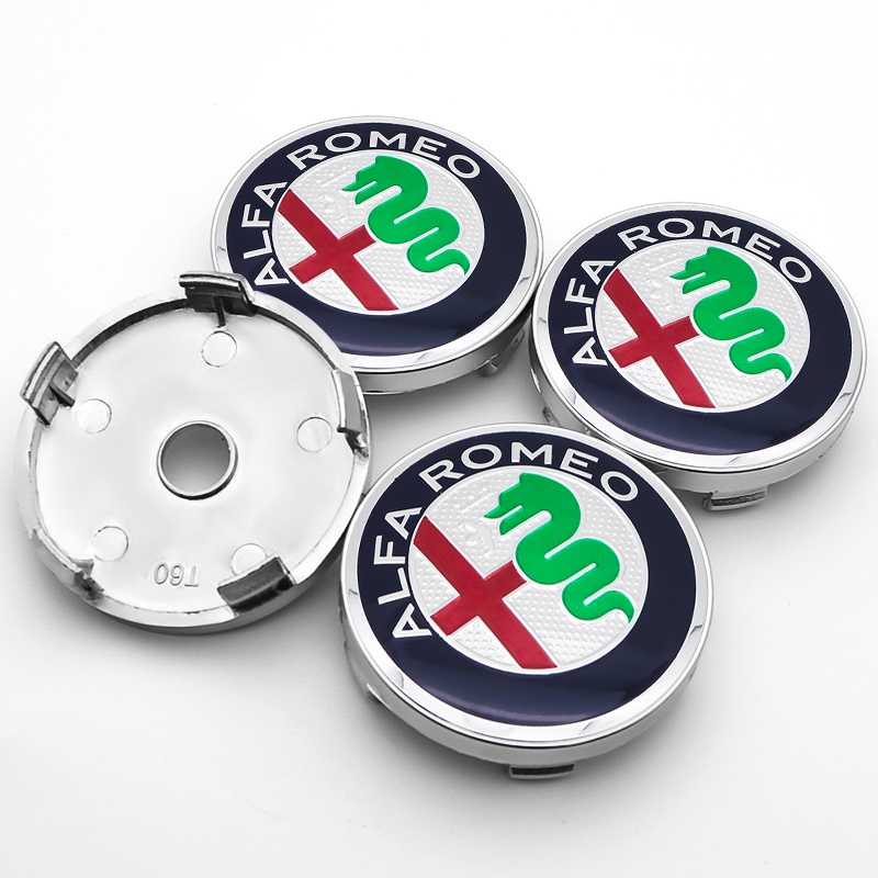 4x 60mm Alfa Romeo Nabendeckel Felgendeckel Radkappen
