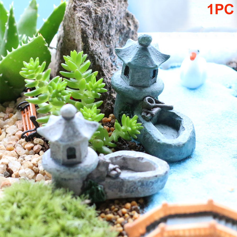 Diy Craft Aquarium Mini Tower Pool Handmade Resin Landscape Garden