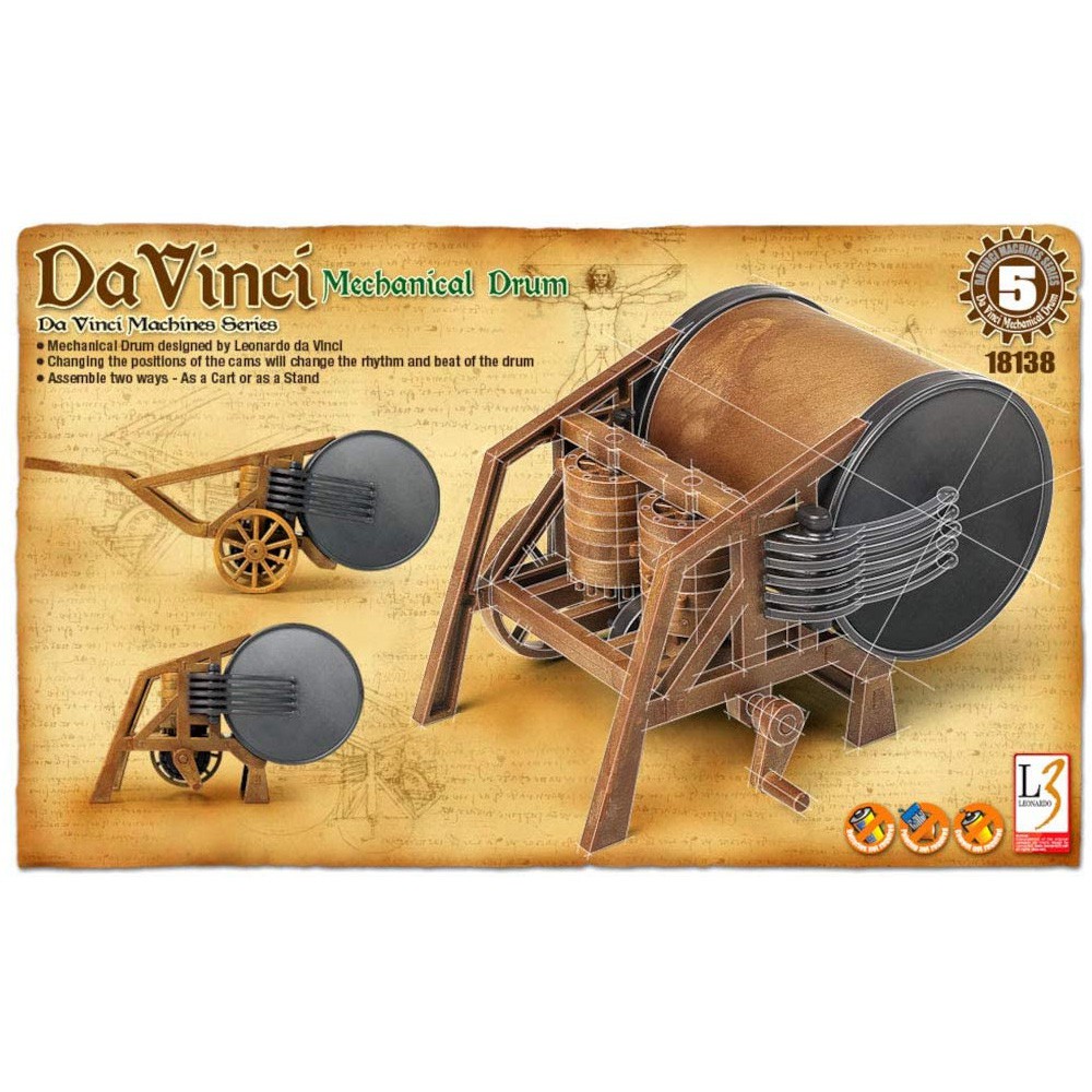 ACADEMY Da Vinci Machines Series Mechanical Drum Plastic Model Kit 18138A