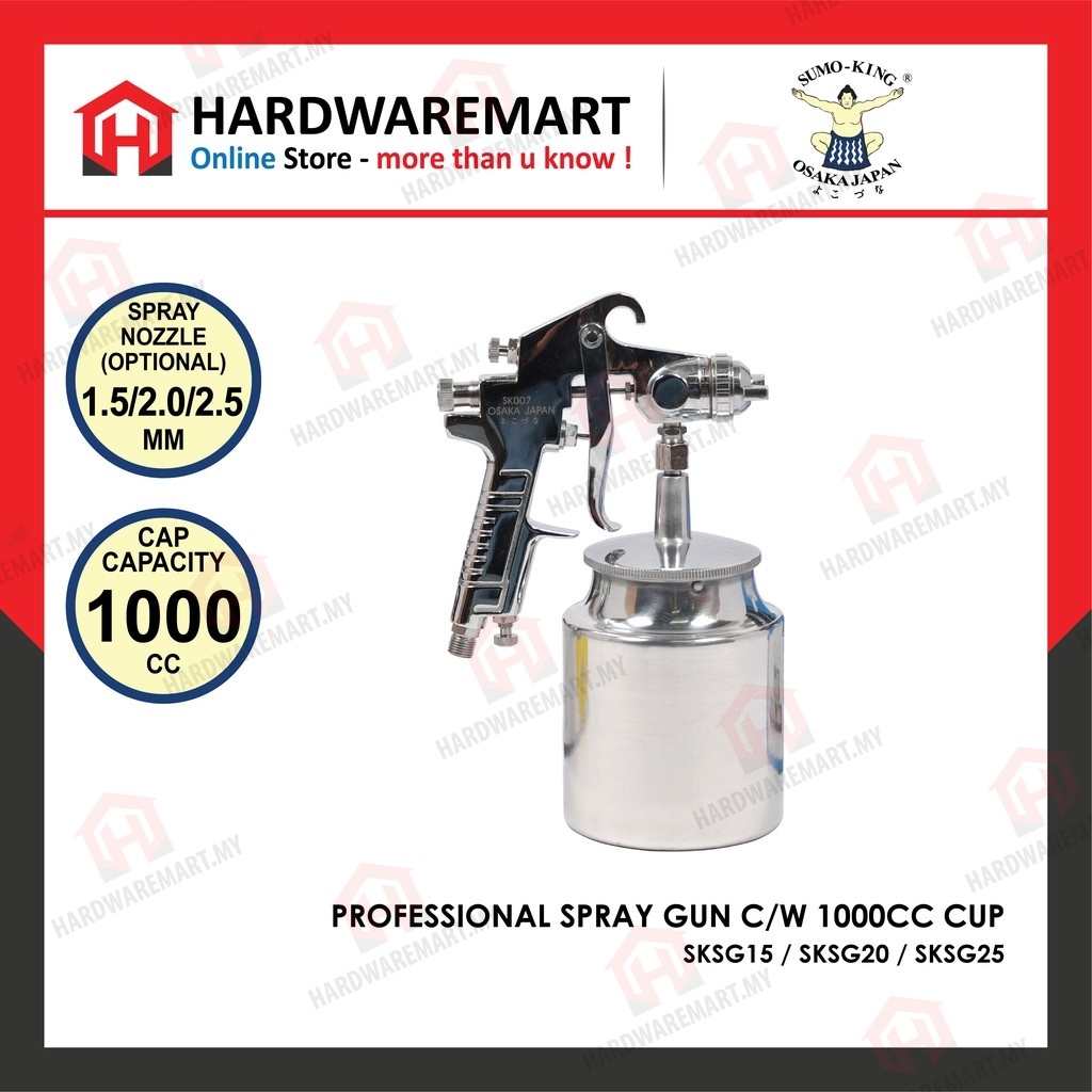 SUMO KING PROFESSIONAL SPRAY GUN C/W 1000CC CUP (1.5mm/2mm/2.5mm