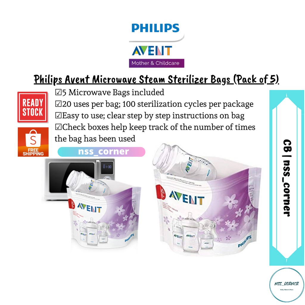 philips avent microwave steam steriliser bags