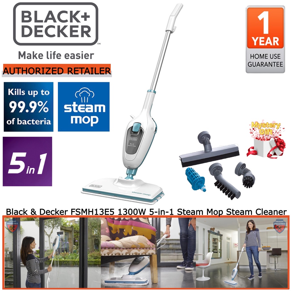 BLACK and DECKER FSMH13E5 1300W 5in1 Steam Mop Steam Cleaner Mop