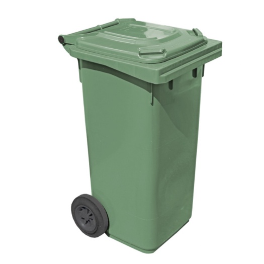 240L Large Garbage Bin with Wheels / Green Garbage Dustbin Outdoor