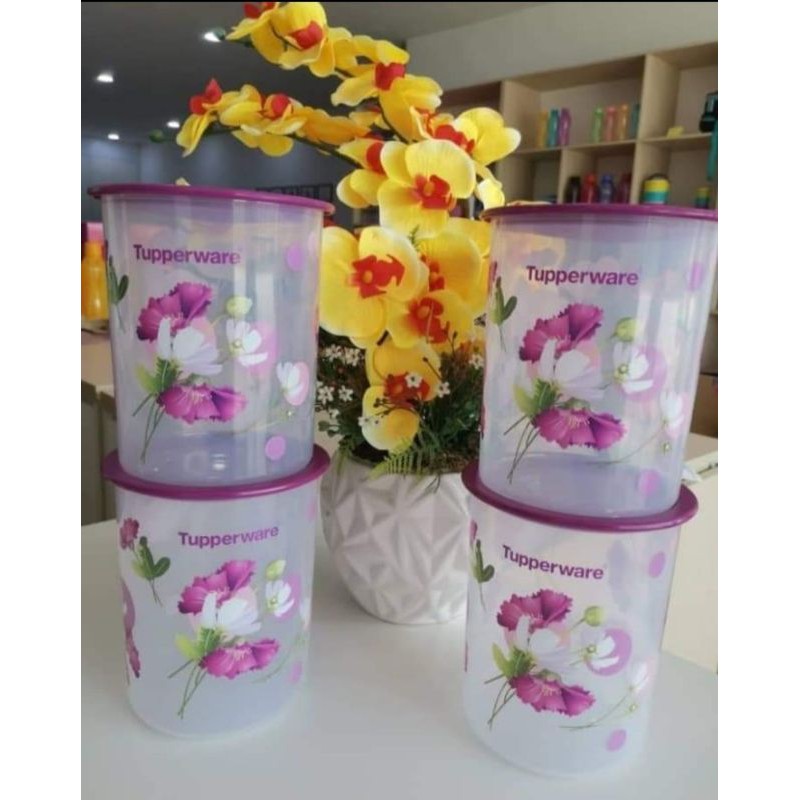 Tupperware royale bloom one touch canister all size