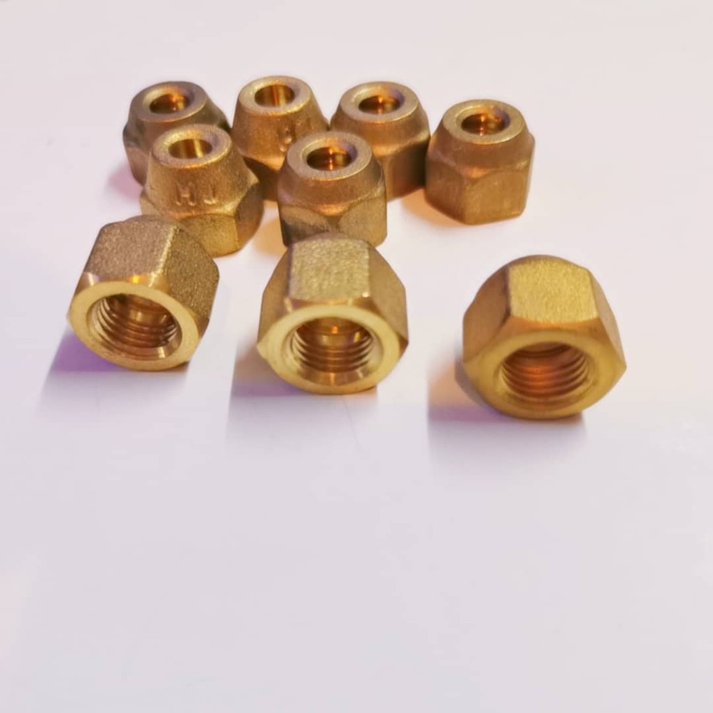 Brass Air Conditioning Flared Copper Coil Tube Straight Threaded Connector Joint 