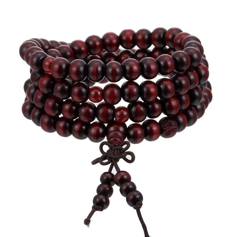 108 Beads 6mm Natural Maple Wood Buddhist Buddha Prayer Bead Wooden Bracelets Jewelry Gifts