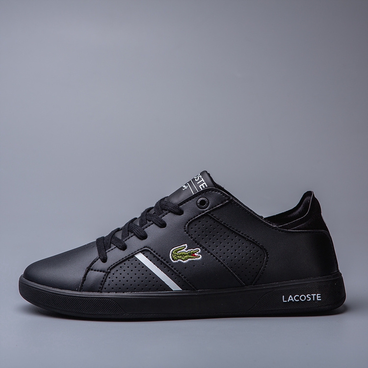 lacoste black leather shoes