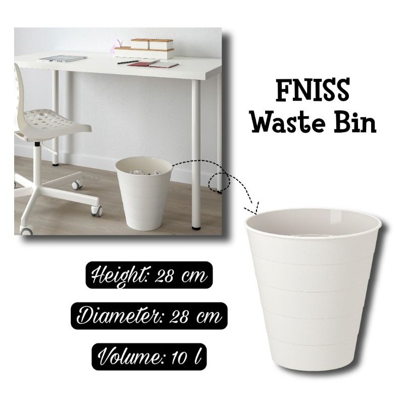 IKEA FNISS WASTE BIN WHITE COLOR 10L IKEA WASTE BIN IKEA RUBBISH BIN