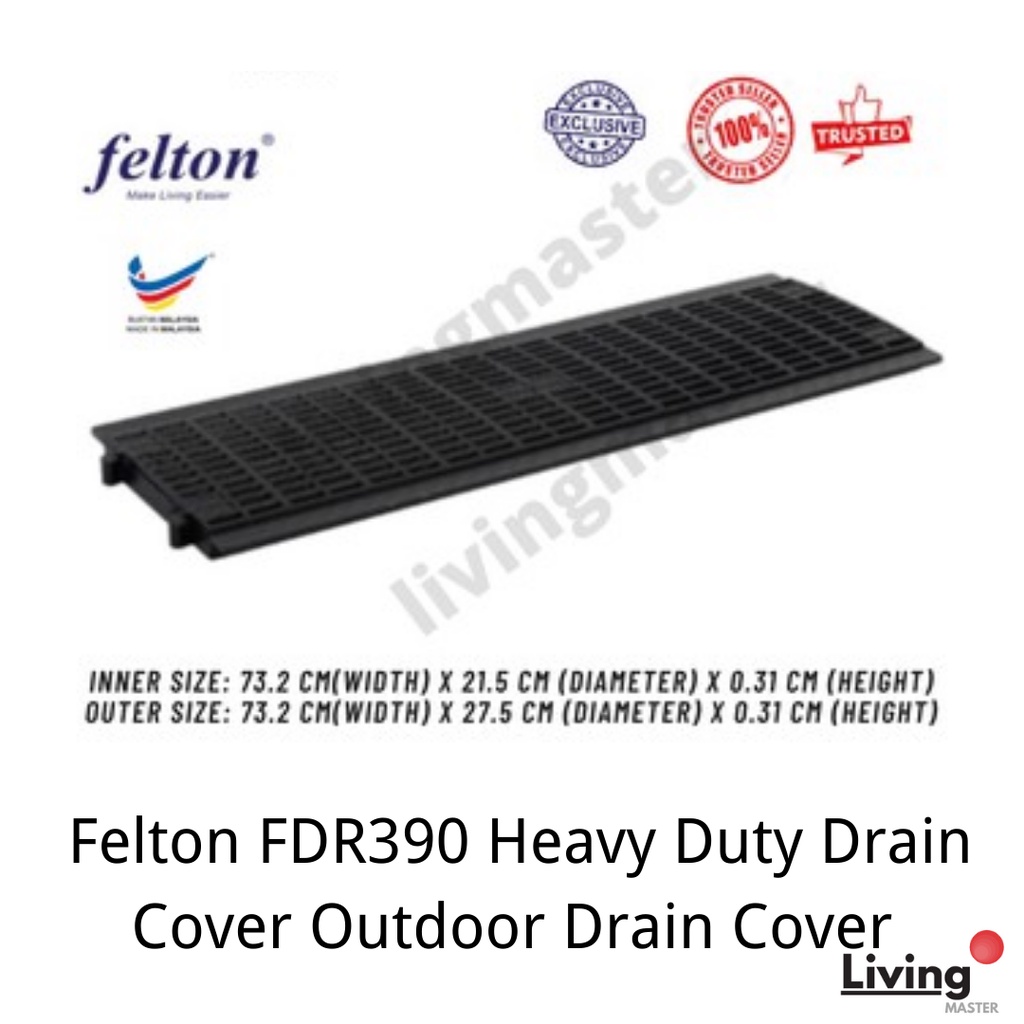 Heavy Duty Drain Cover Outdoor Drain Cover Penutup Longkang 8.5" D x 29" W Made In Malaysia