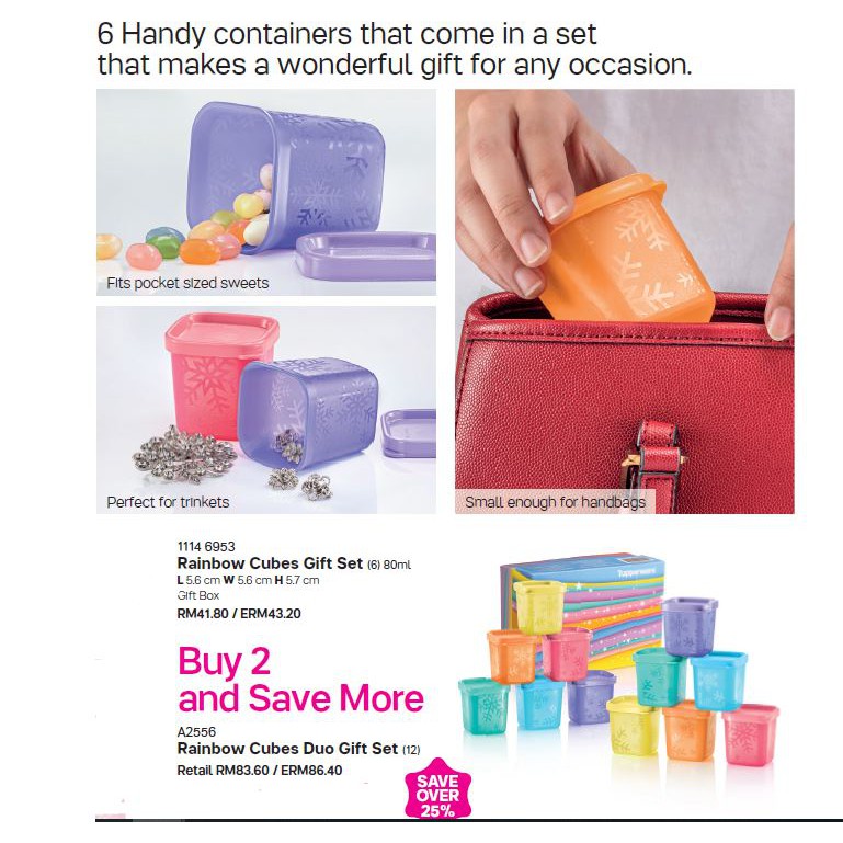 Tupperware Rainbow Cubes Gift Set 80ml