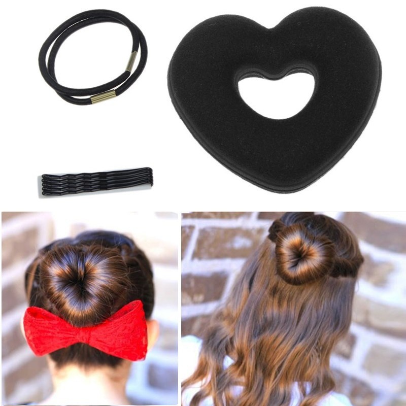 1 Set Fashion Heart Shaped Curlers Sponge Curls Rollers Style
