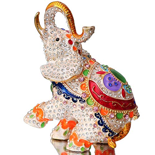 Waltz&F Cute big elephant Trinket Box Hinged Hand-painted Figurine Collectible From USA