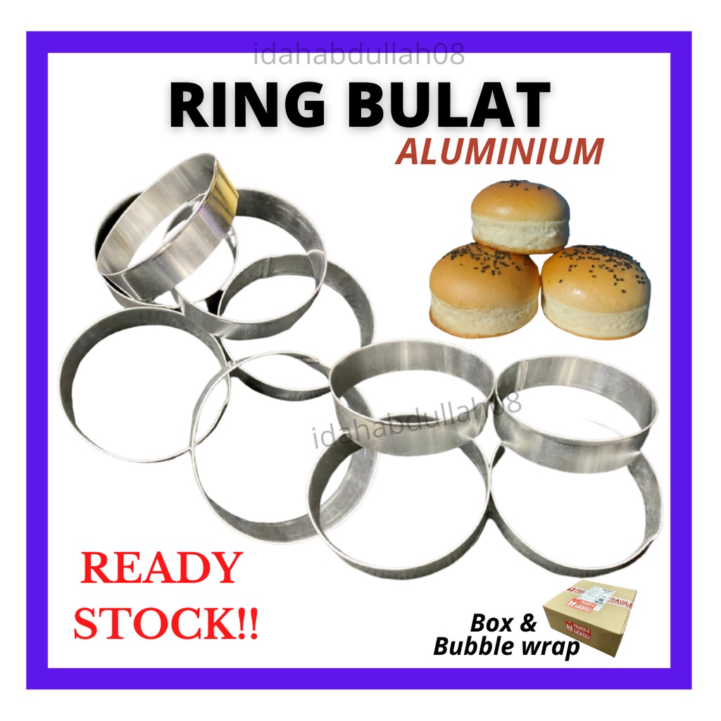 Ring Bulat Burger Acuan Roti Burger Mould Ring 3 inci 4 inci Sri Gandus