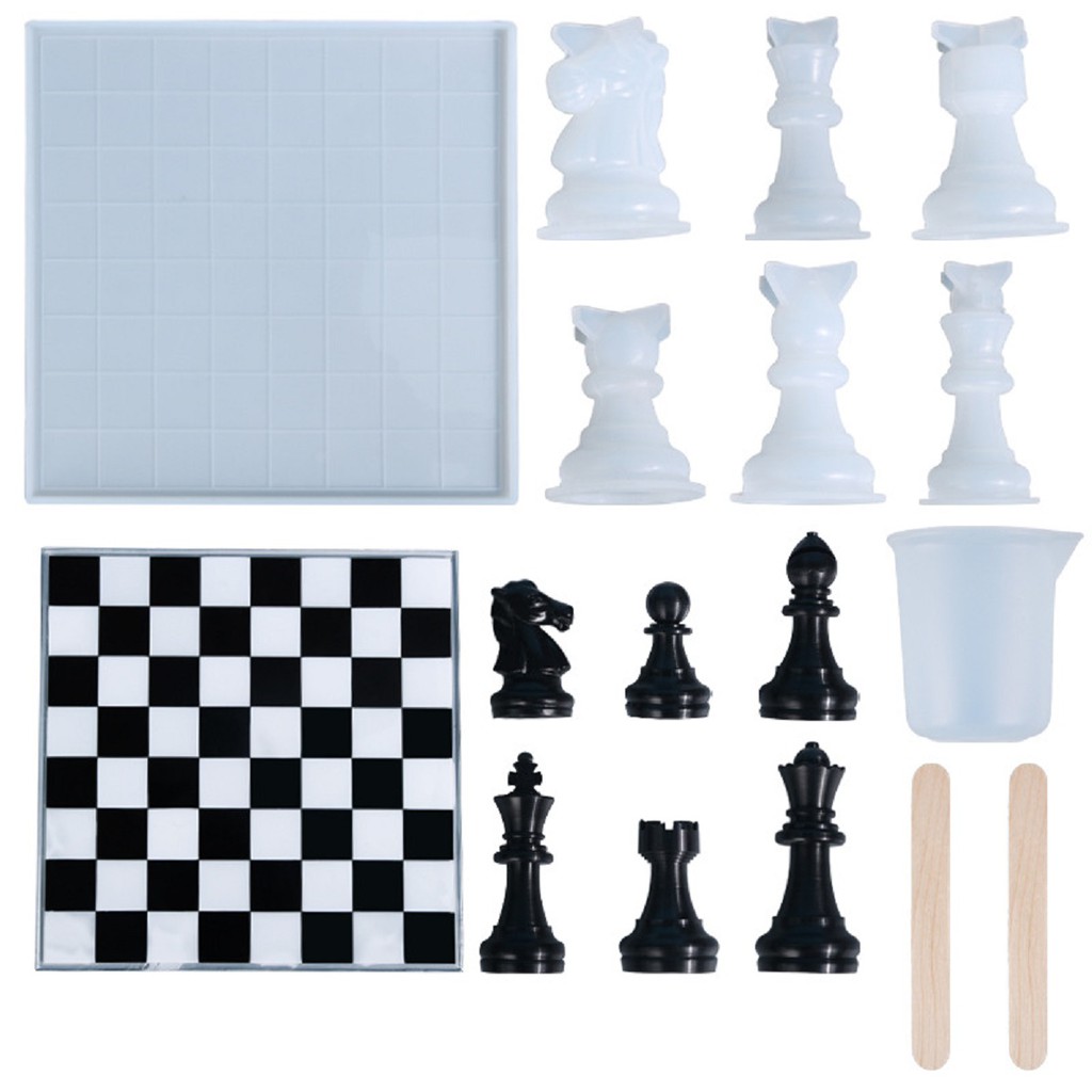 Buy 8pcs Chess Board Chess Piece Silicone Resin Mold Chess Board Resin Casting Molds Chess Board Mold Seetracker Malaysia