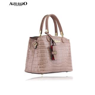 Alfio Raldo Luxury Fashion Light Pink Alligator Skin Texture Tote Bag ...