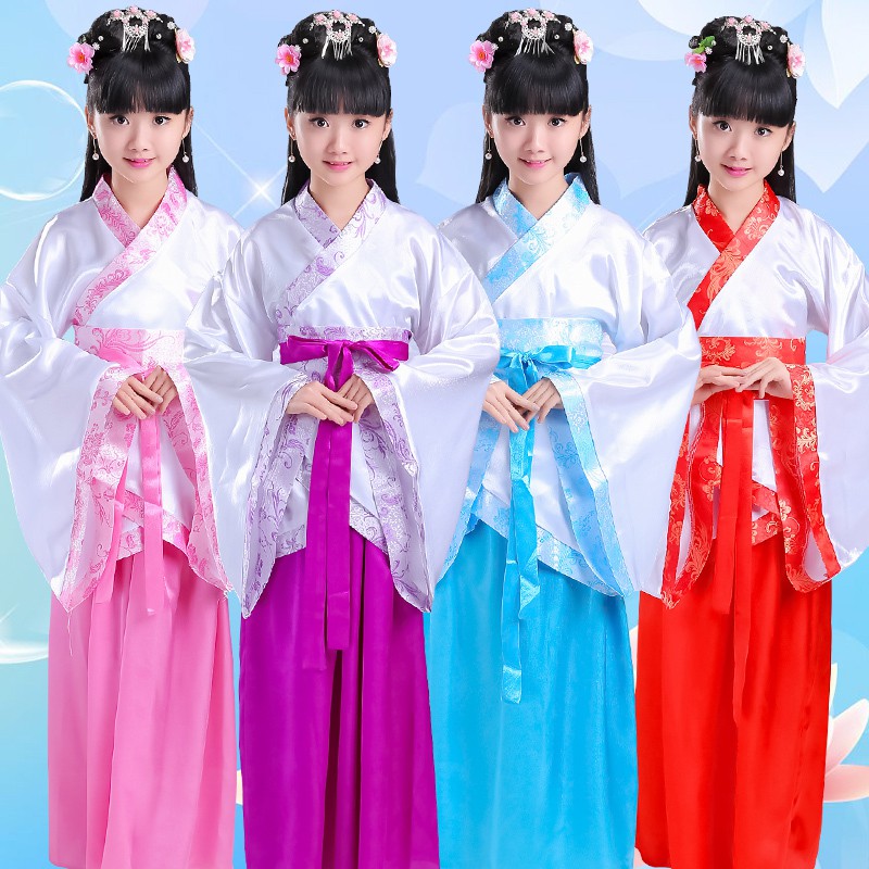 Baby Kids Girls Fairy Hanfu Tang Suit Dance Costume Traditional