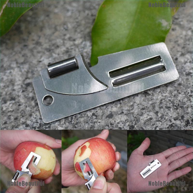 [Beautiful] 2" Double Peeler Stainless Steel 2 in 1 EDC Pocket Multi Tool Outdoor Can Opener [Noble]