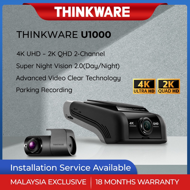 Thinkware U1000 Front 4k Uhd Rear 2k Qhd 64gb Best Parking Surveillance Dashcam Wifi Gps Shopee Malaysia