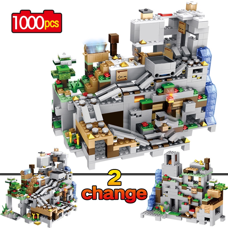 Details about   2688PCS Building Blocks For Kids Bricks Model Set My world The Mountain Cave 