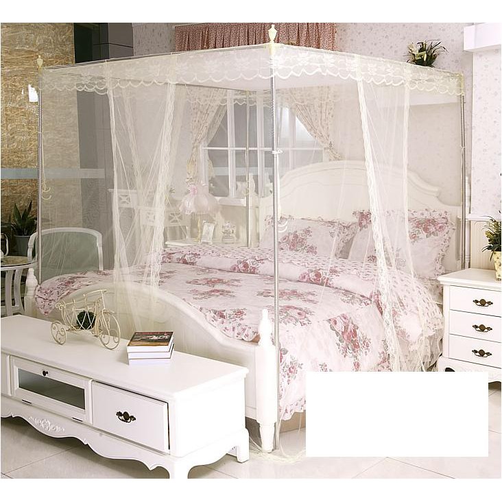 Ready Stock Mosquito Net Beige Color Lace Bed Canopy 5Ft Queen Size Bed