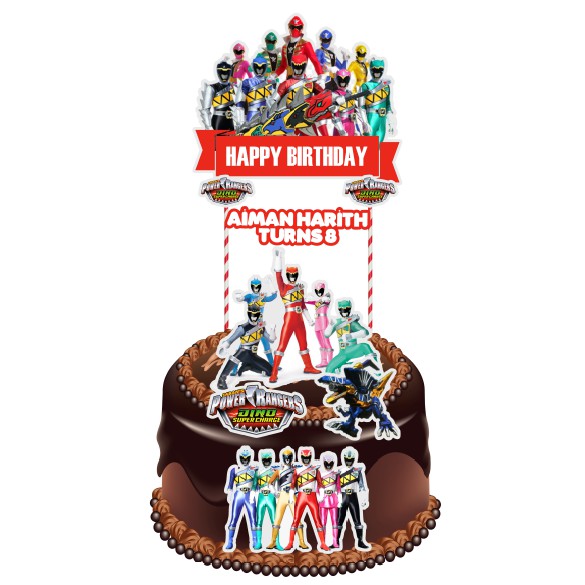 Power Rangers Dino Charge Cake Topper cake Decoration DIY | Shopee Malaysia