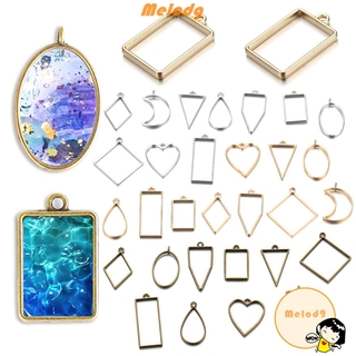 8Pcs New Necklace Cabochon Jewelry Making Hollow Pendant Frame Resin Geometric 