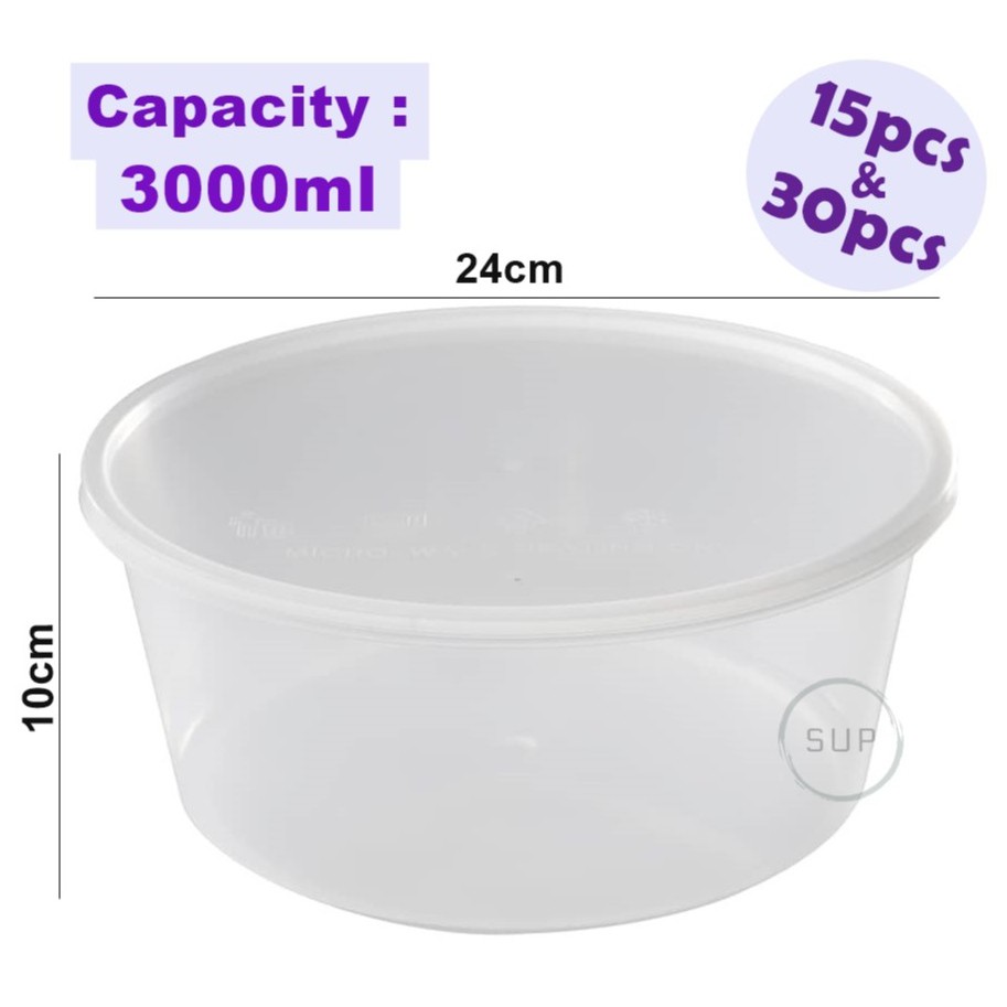 Microwave Container Food Container 3000ml / Take Away Container / Bekas ...