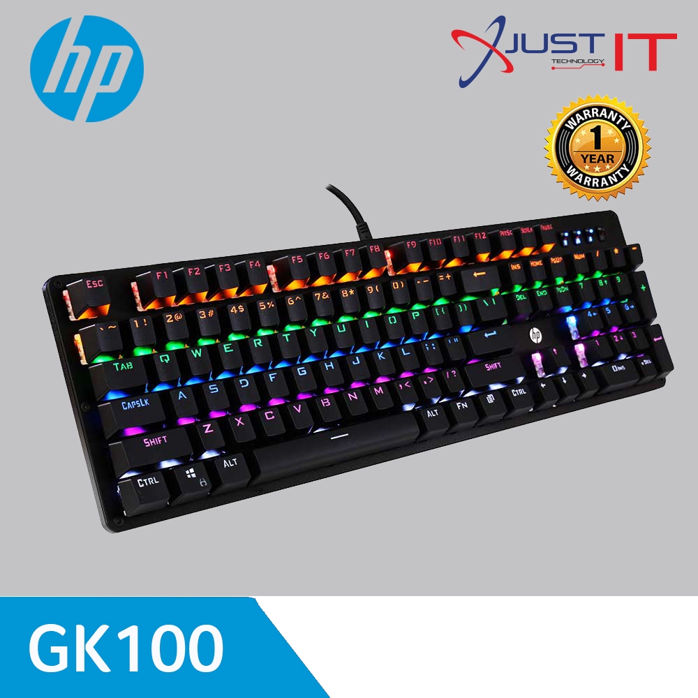 Hp Gk100 Wired Gaming RGB Keyboard Blue Switch Shopee Malaysia